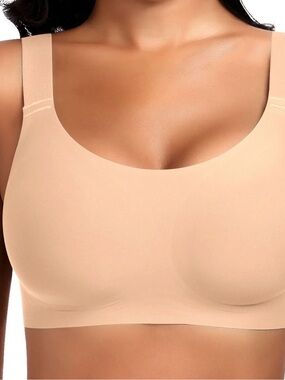 Werena U-Neck Seamless Full Coverage Wireless Bra Comfy XXXL NEW Extender Nude